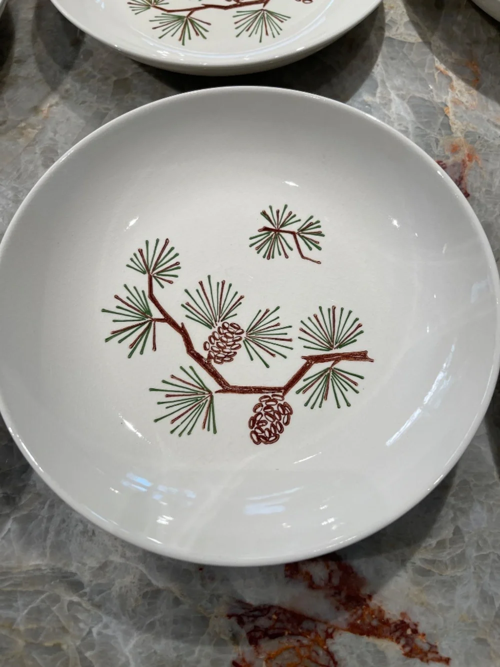 Stetson Marcrest~Vintage Misty Pine  ovenproof hand painted underglaze bowls
